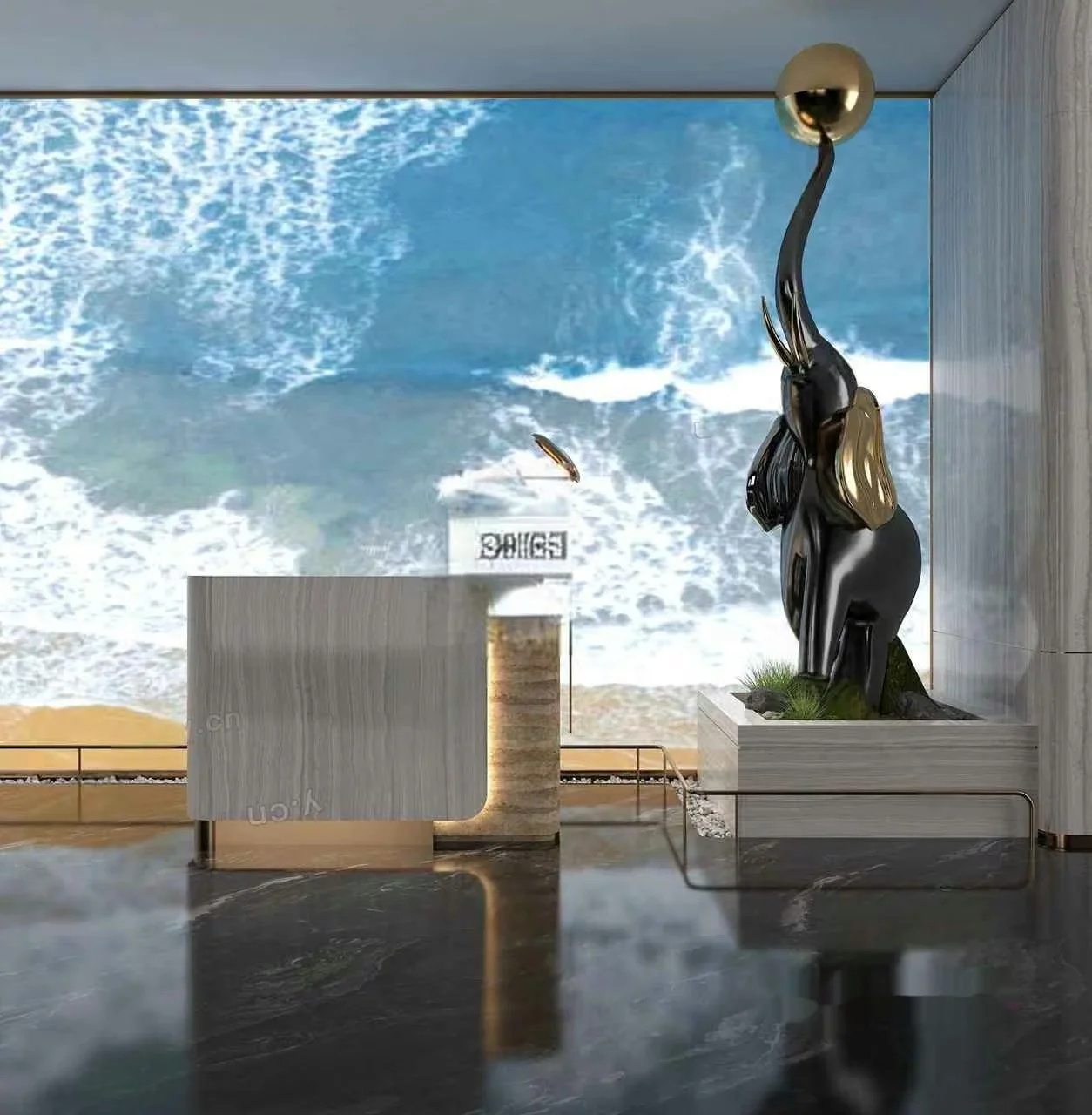 Modern Office Space 3D Model – 2640 – VRAY Render
