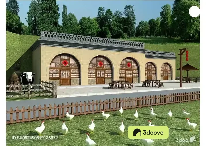 A Farm Scene With Chickens