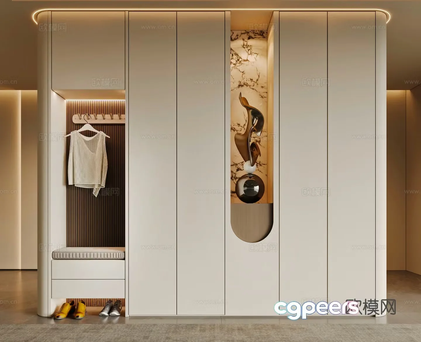 Modern shoe cabinet 3d model
