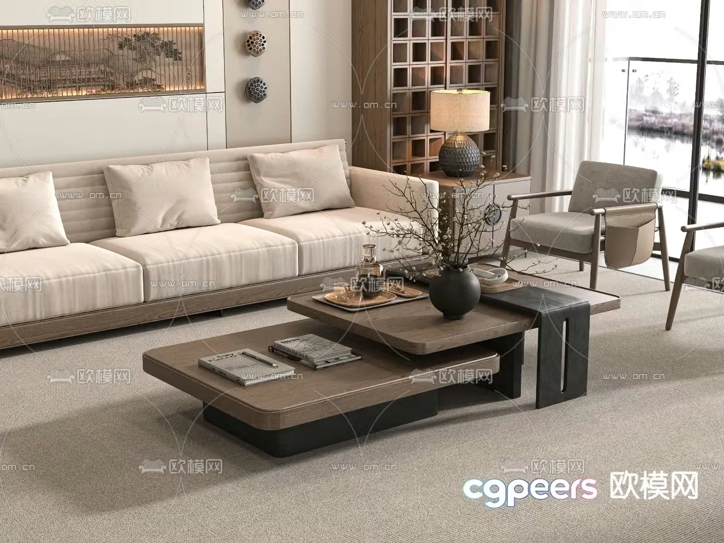 Medieval style sofa combination 3d model