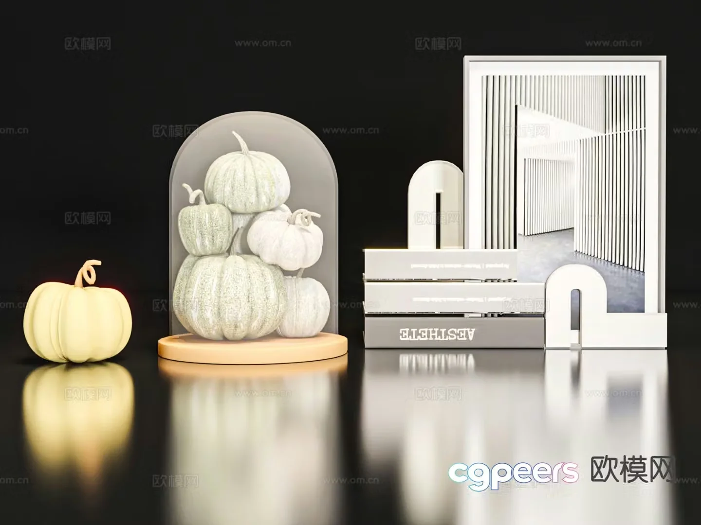 Modern jewelry ornaments books crafts 3d model