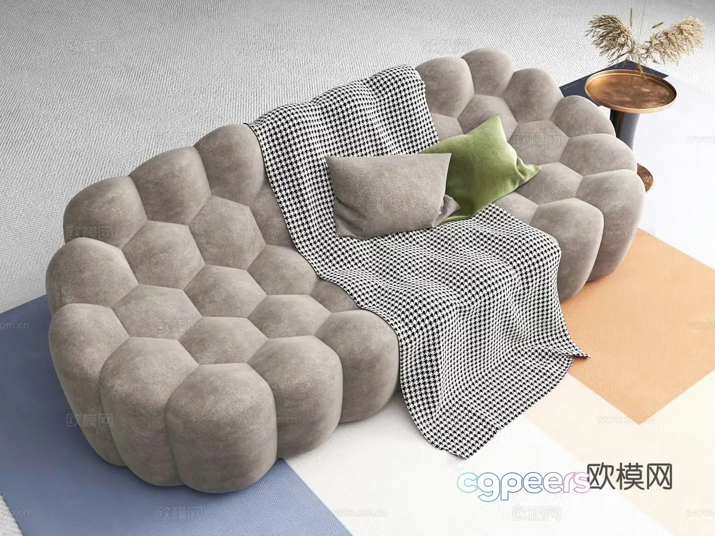 Modern special-shaped sofa multi-person sofa 3D model