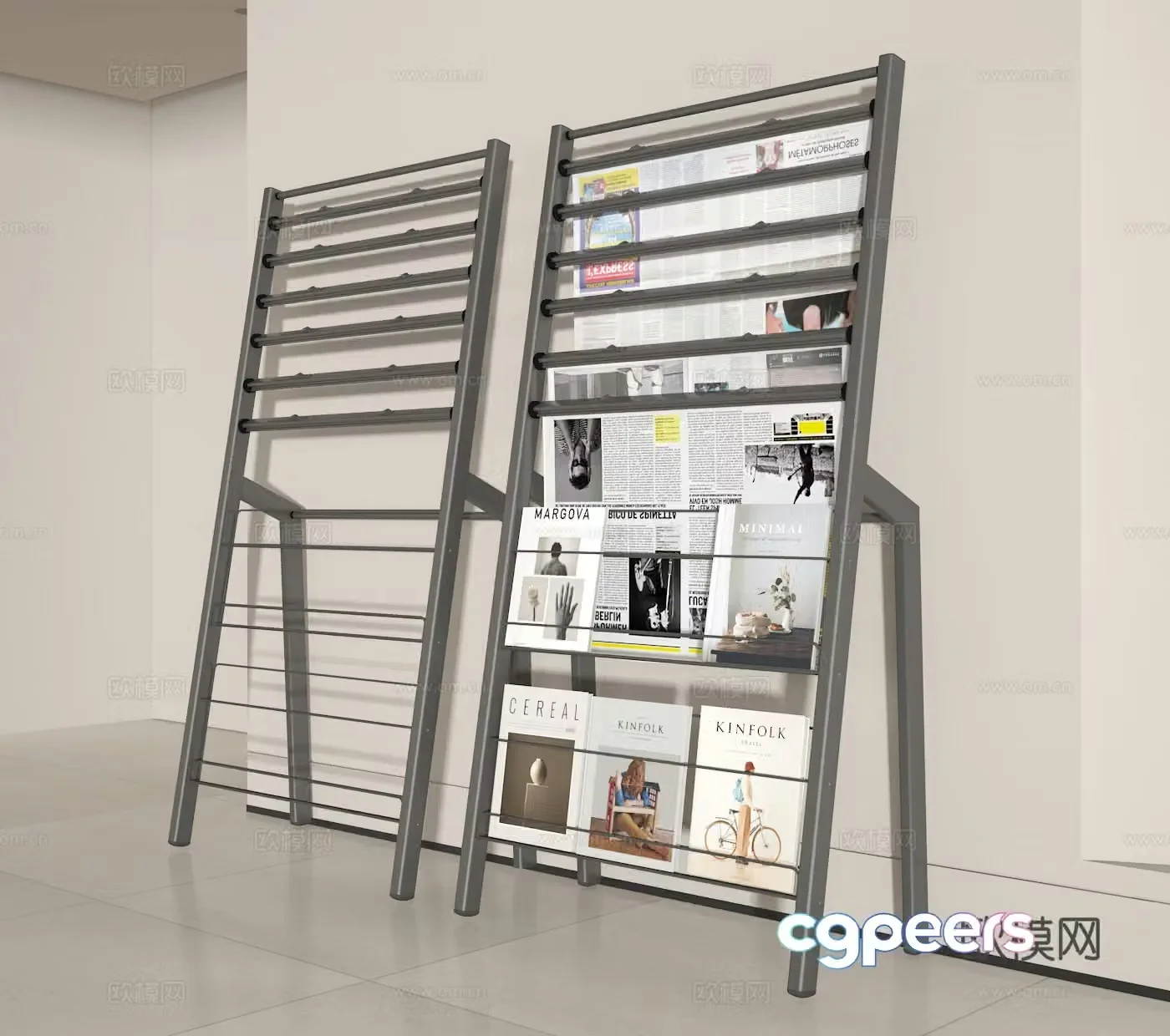 Newspaper shelf 3D model