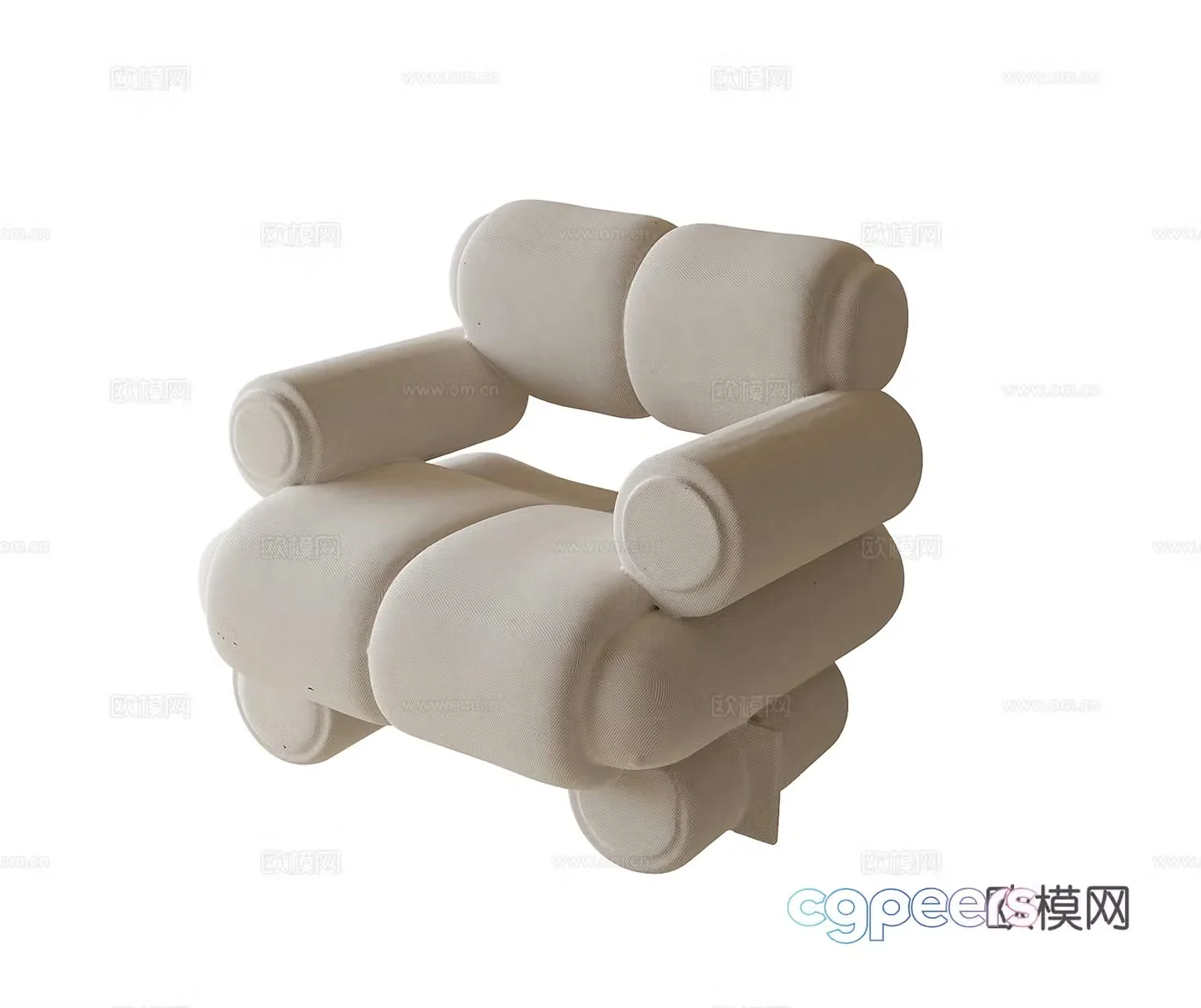 Modern single sofa leisure chair 3d model