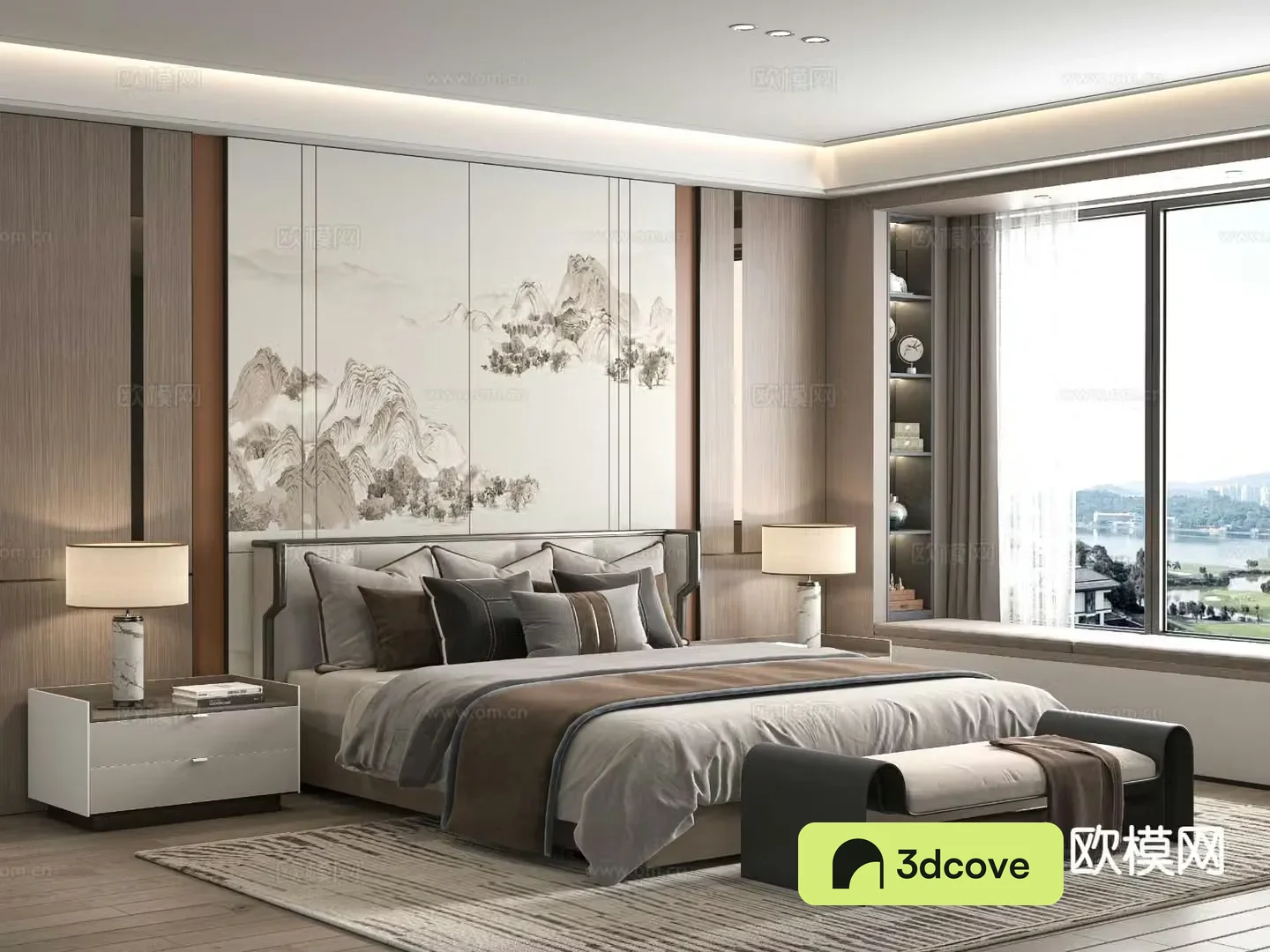 New Chinese style double bed
