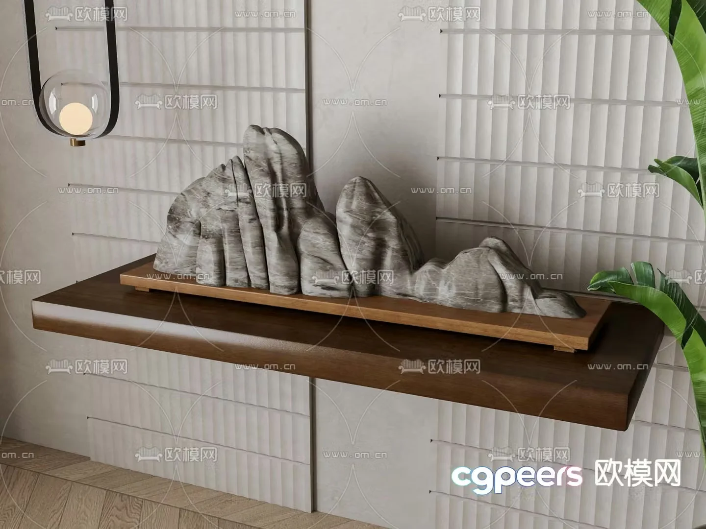 New Chinese style ornaments rockery stone 3D model