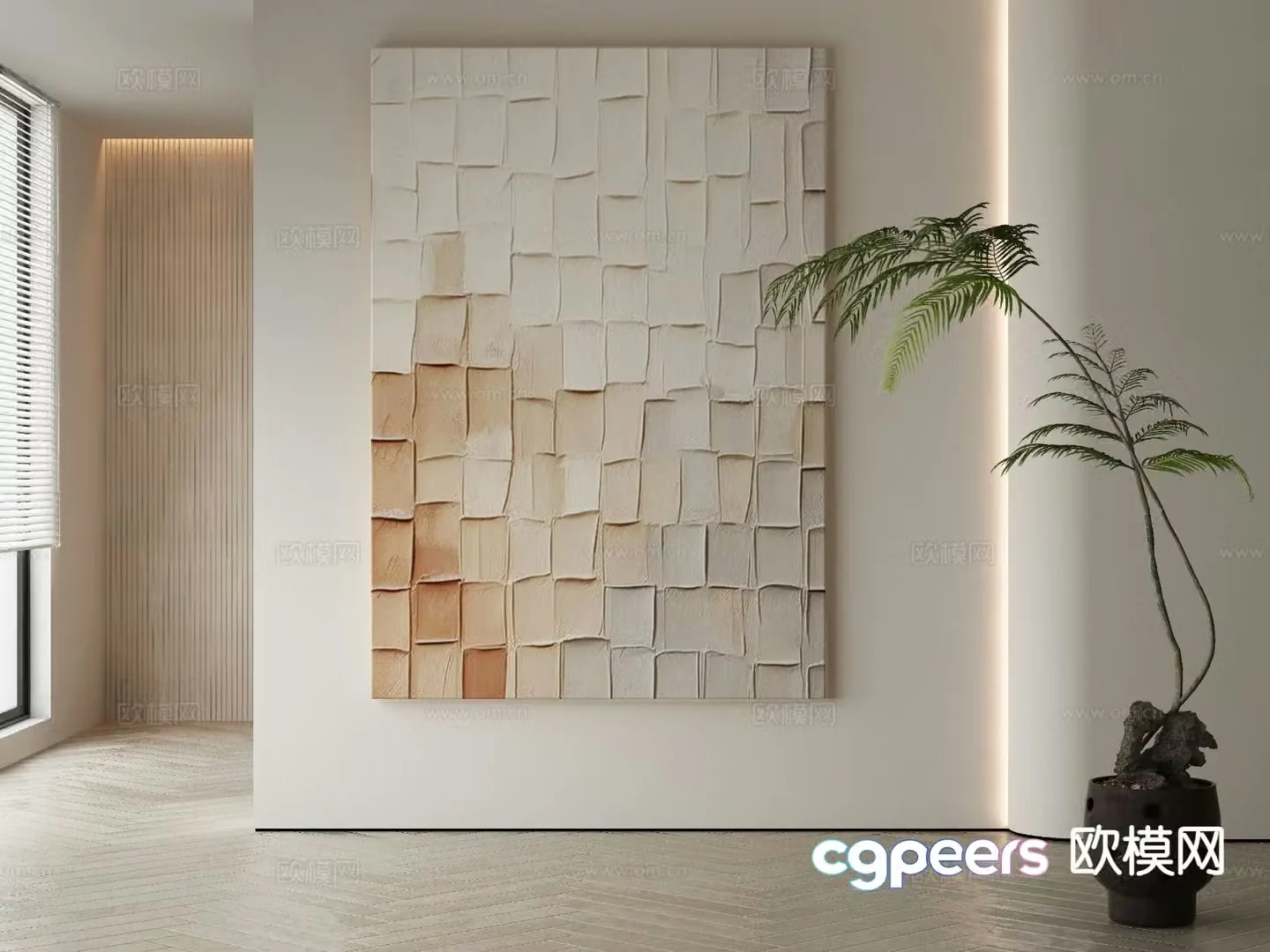 Modern decorative painting texture painting 3d model
