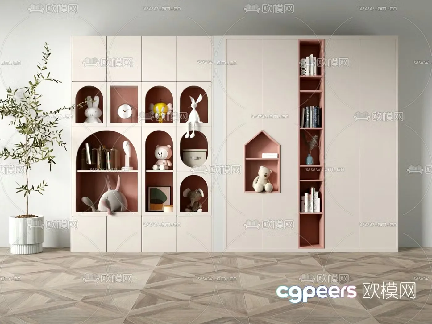 Modern children’s wardrobe 3d model