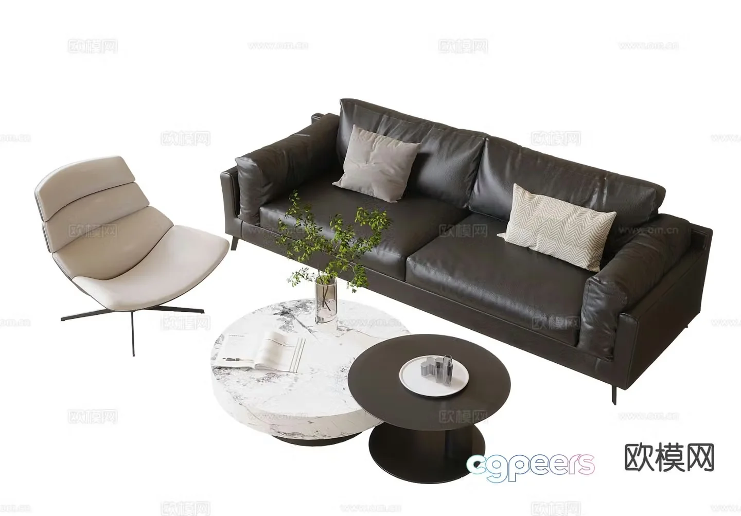 Modern sectional sofa 3d model