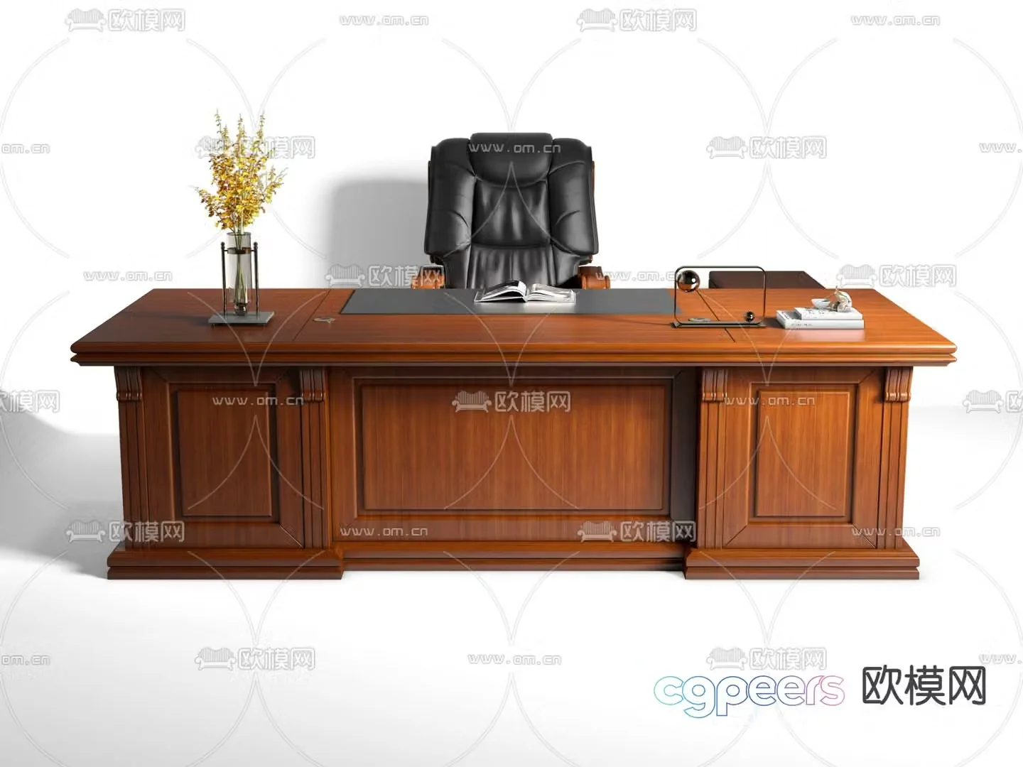 Modern desk tables and chairs 3d model