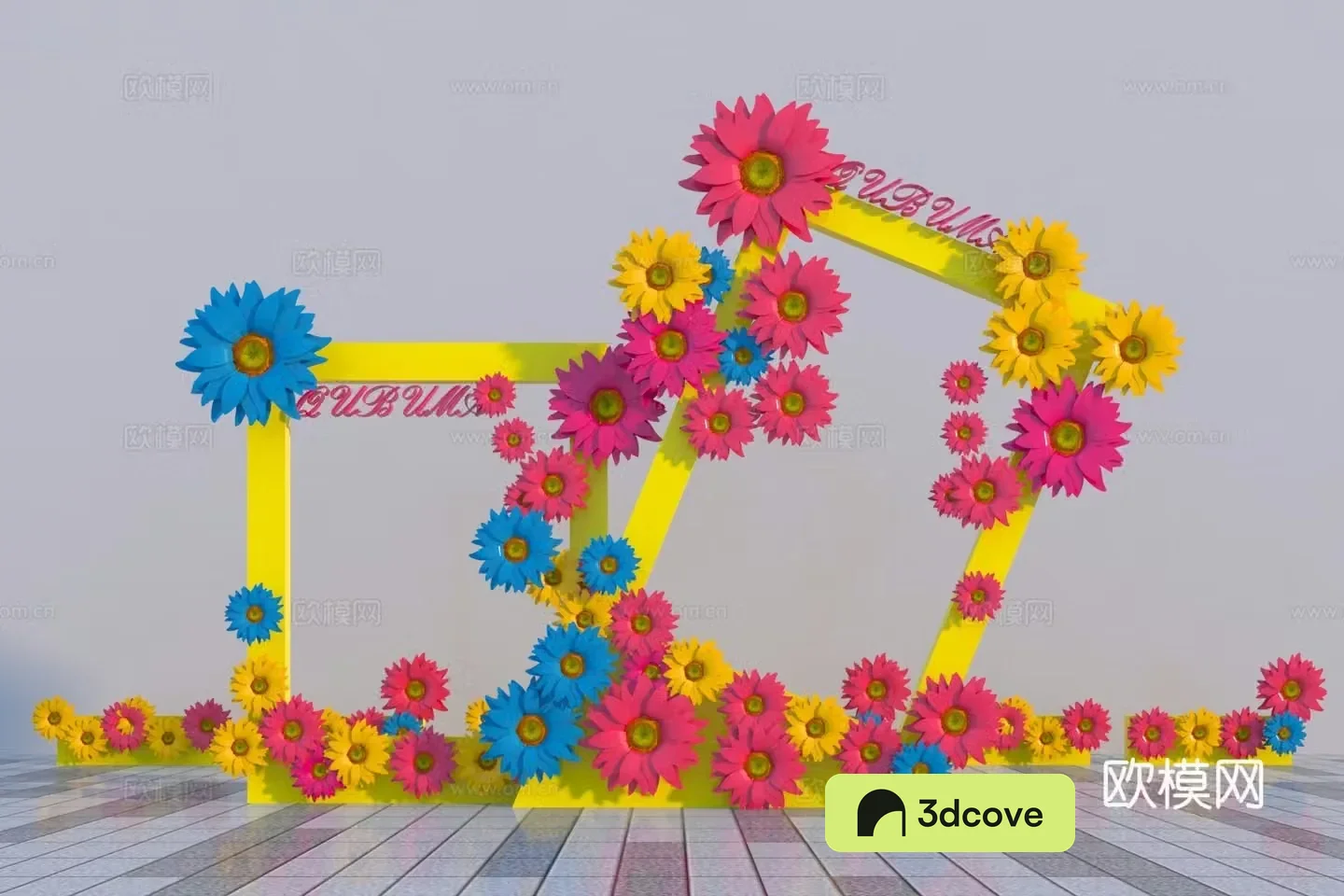 Modern flower photo frame beautiful