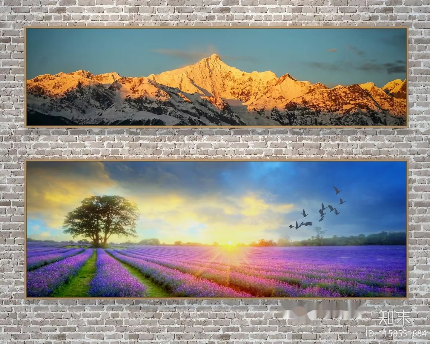 Two Framed Landscape Paintings 3D Model – 7782 – VRAY Render