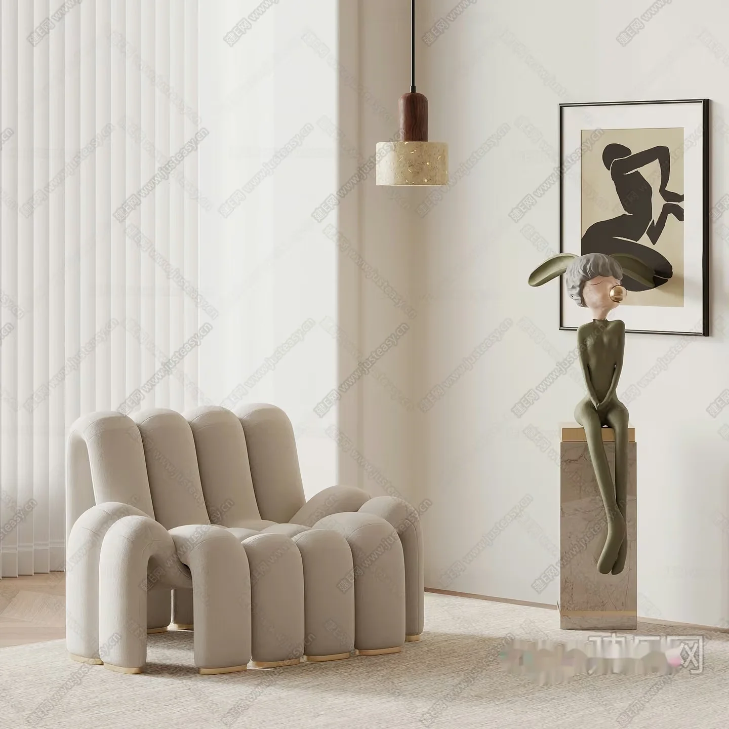 Modern Living Room 3D Model – 13741 – VRAY Render