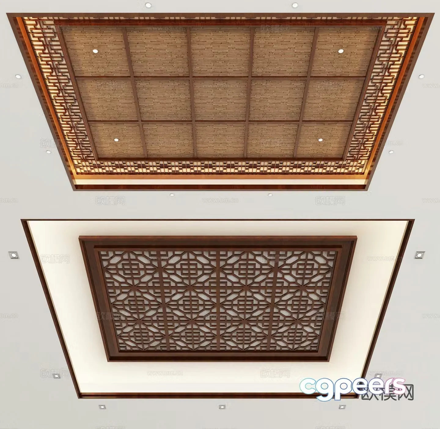 New Chinese style ceiling 3D model