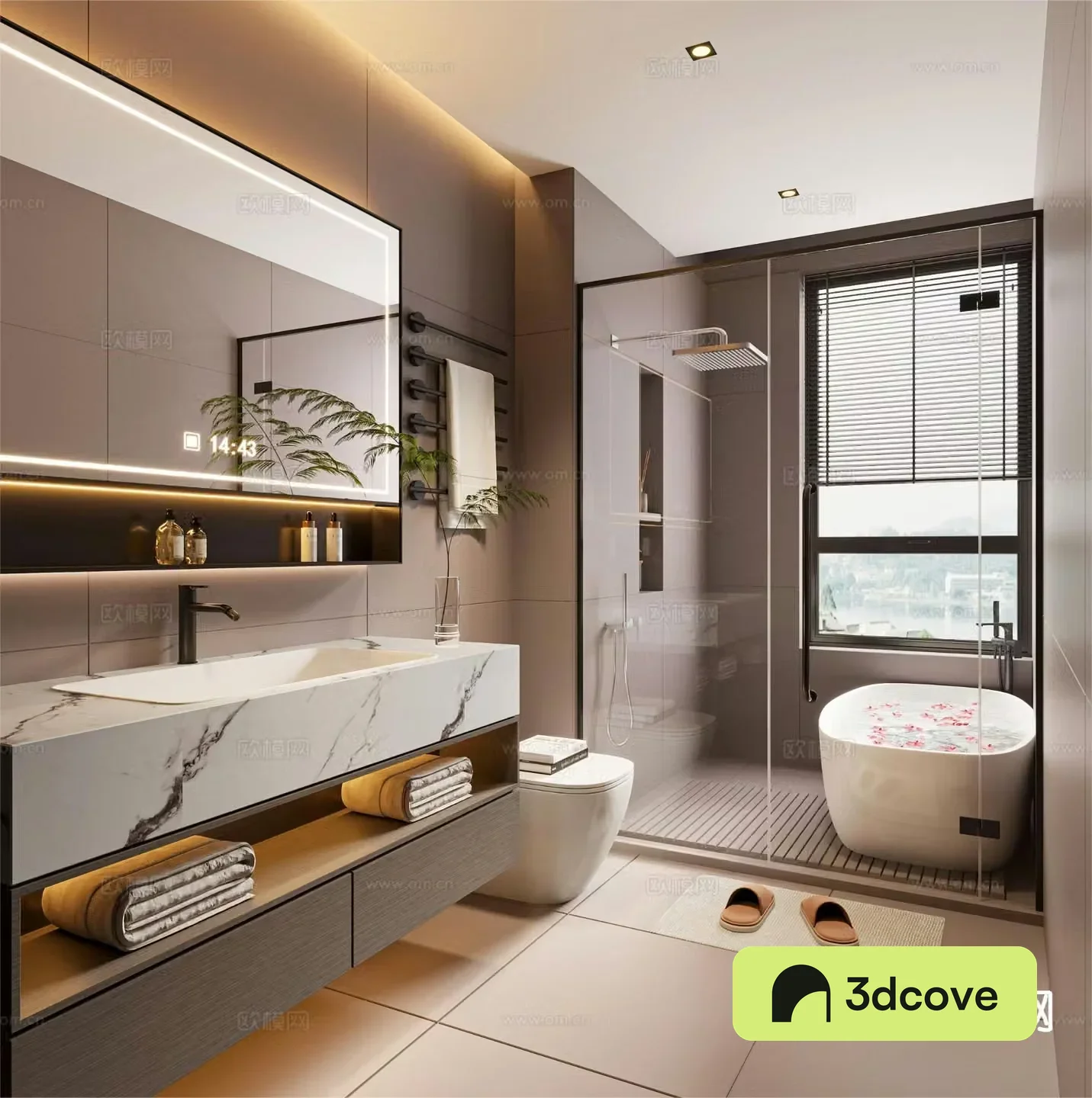 Modern bathroom toilet