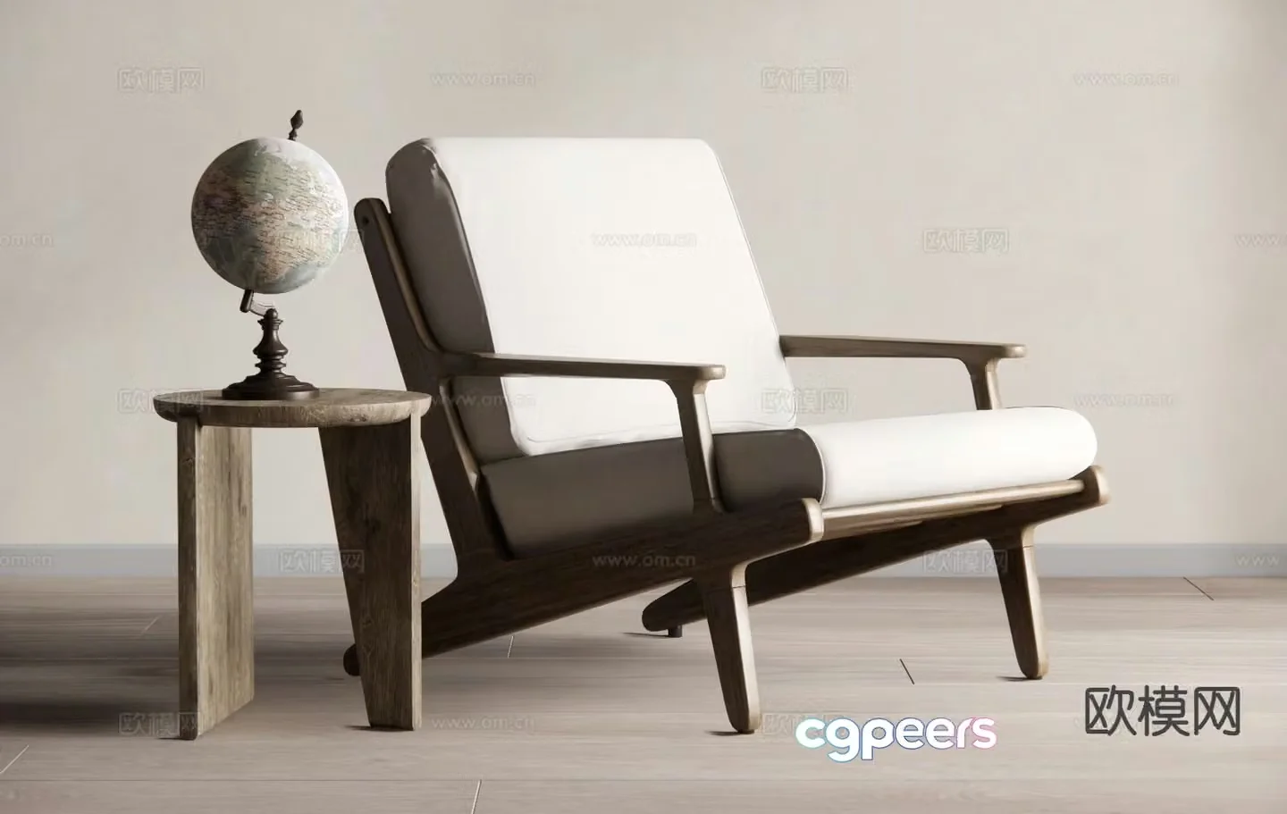 Wabi-sabi chair leisure chair 3d model