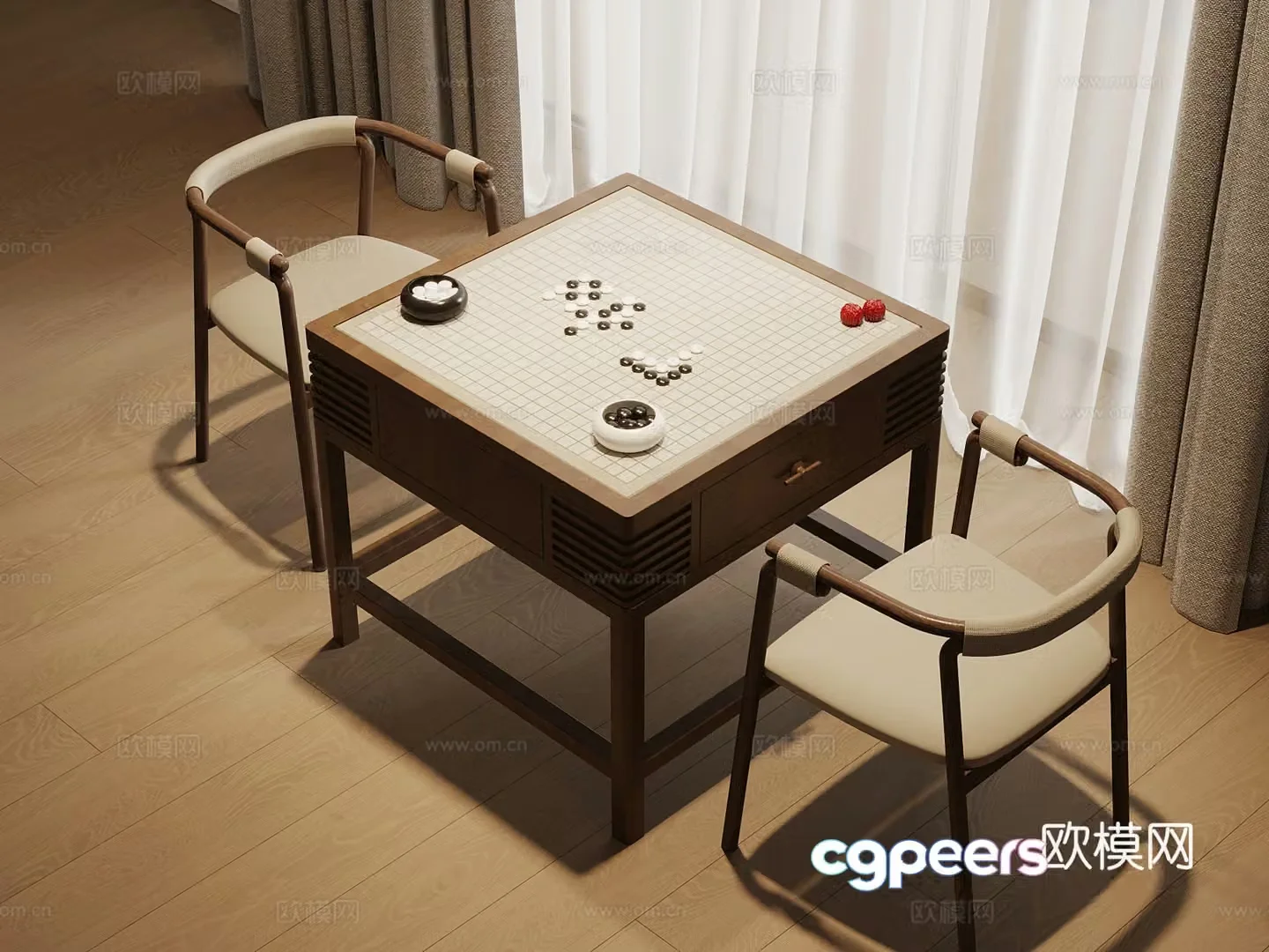 Entertainment equipment modern go table chair 3d model