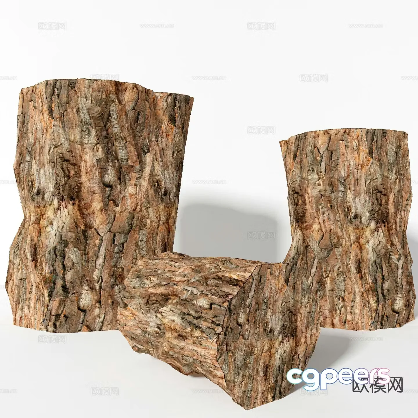 wooden stool stool tree stump 3d model