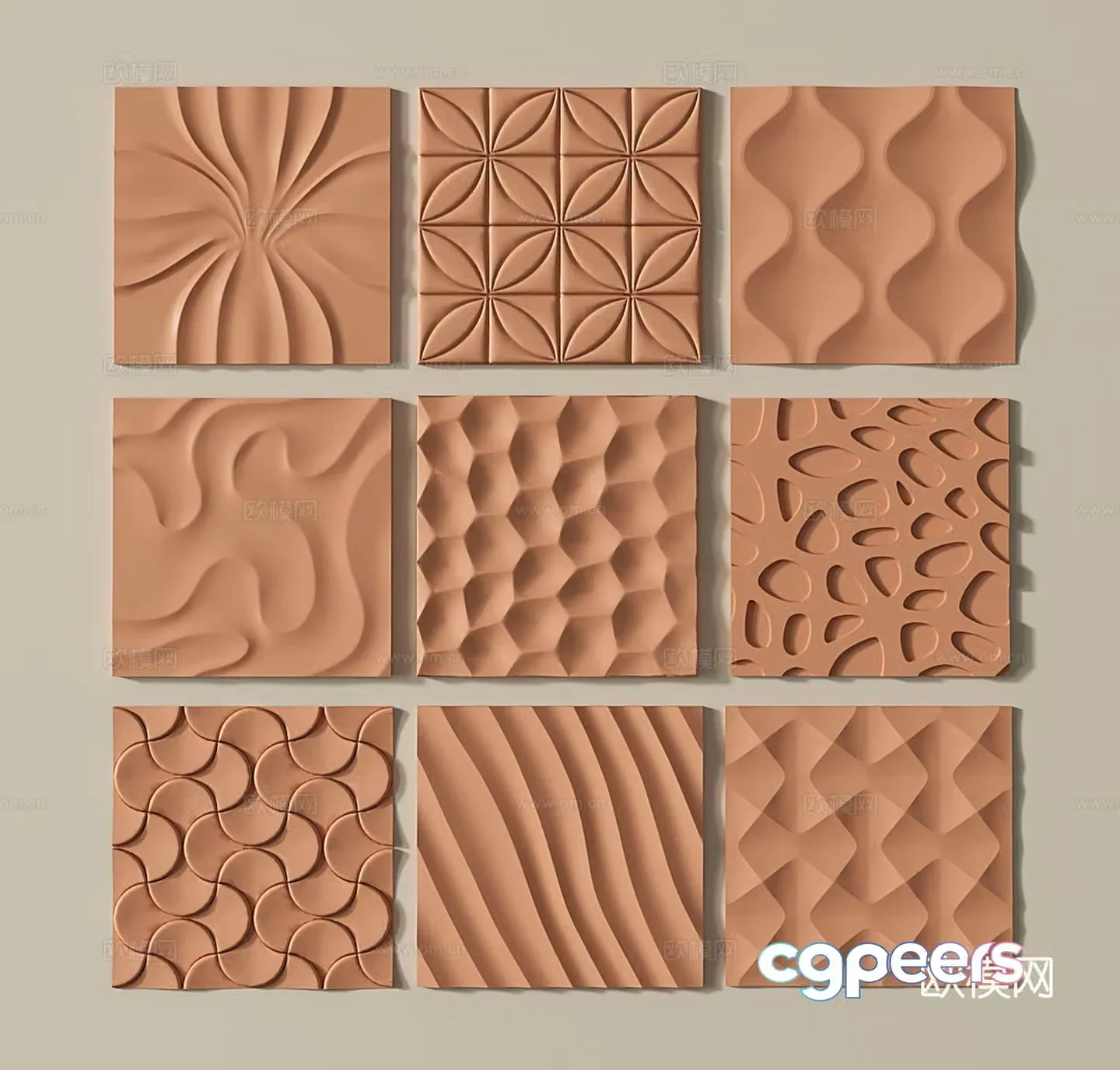 Modern wall panels three-dimensional wall decoration art deco wall molding gypsum components 3D model