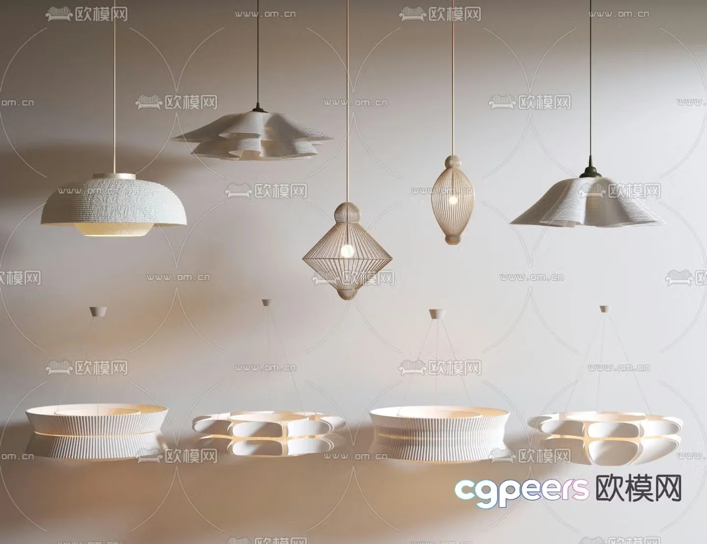 Wabi-sabi chandelier hall chandelier 3d model
