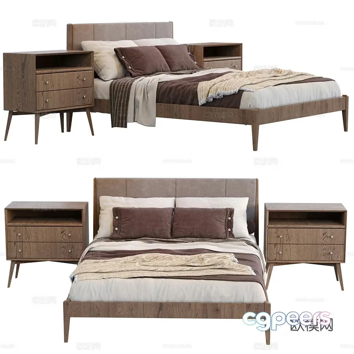 Double bed 3d model