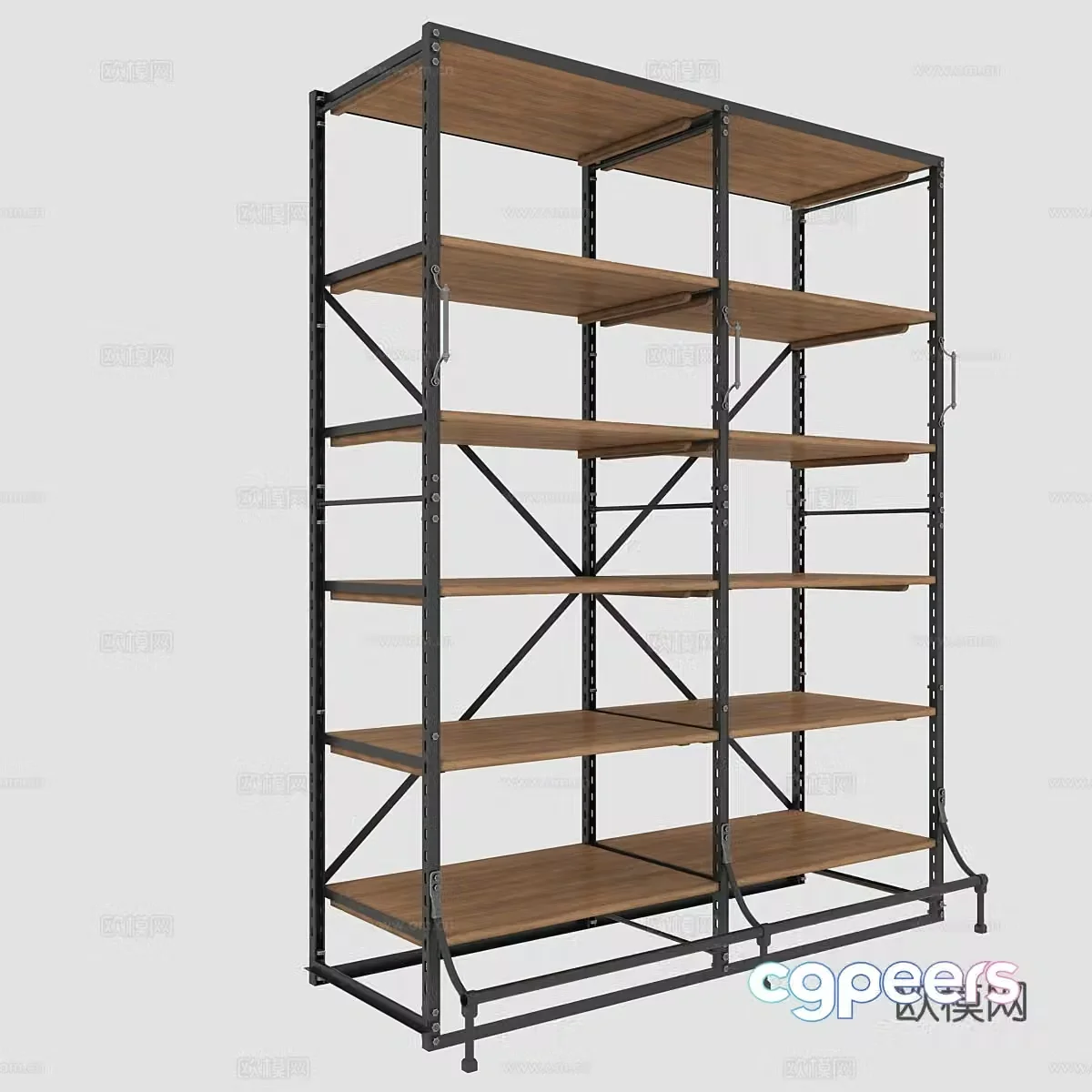 RH French Library Bookshelf 3D Model