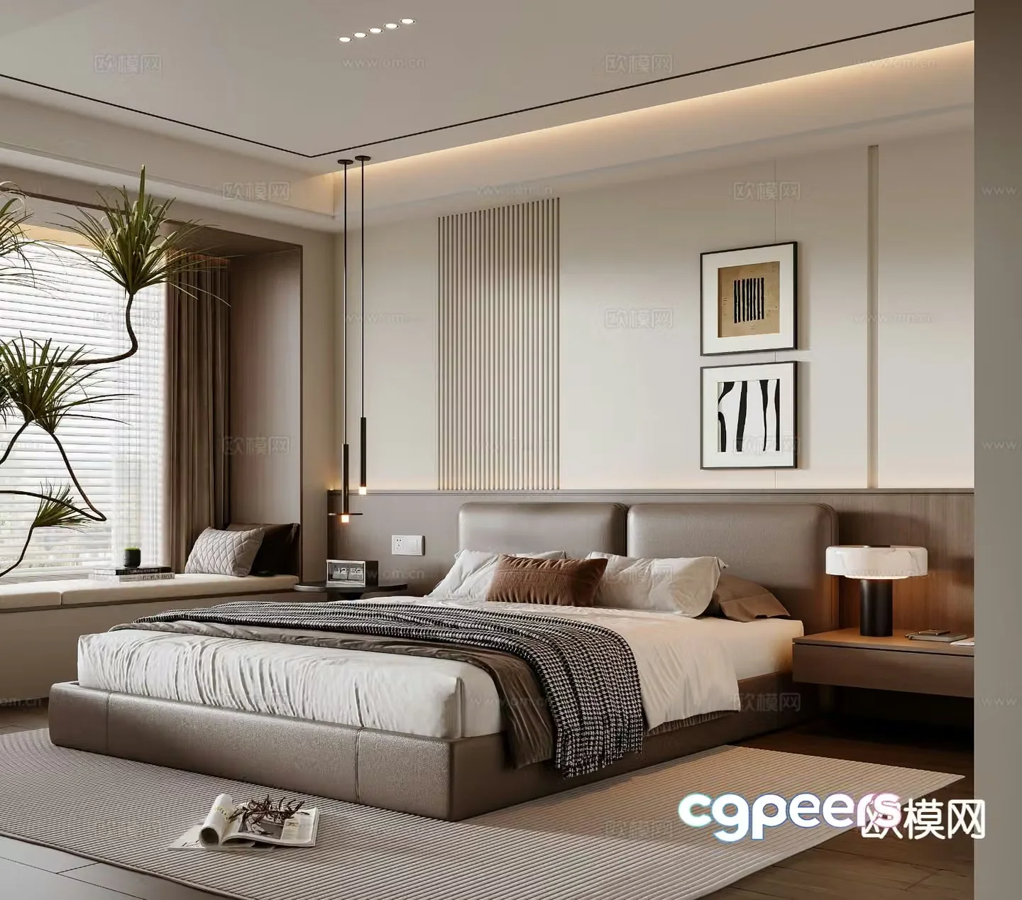 Italian style bedroom master bedroom 3d model