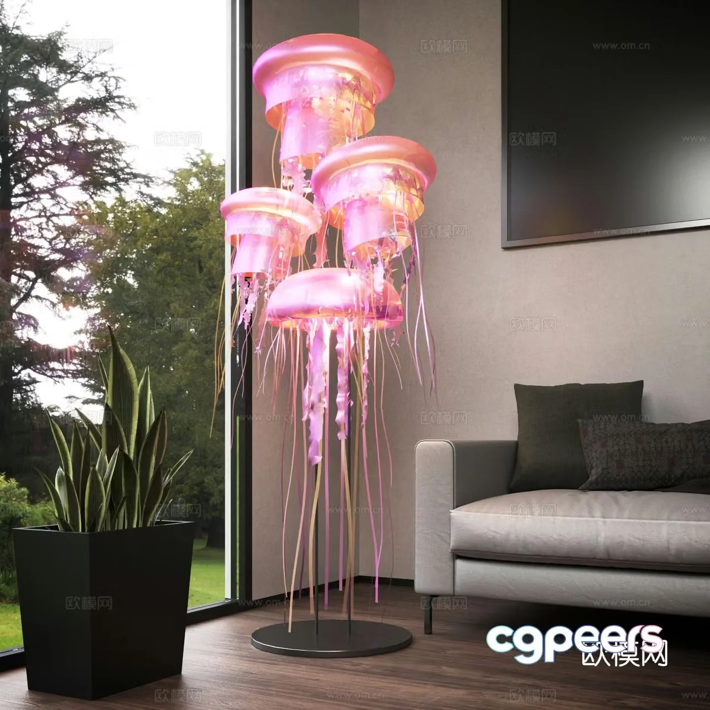 Jellyfish floor lamp 3d model