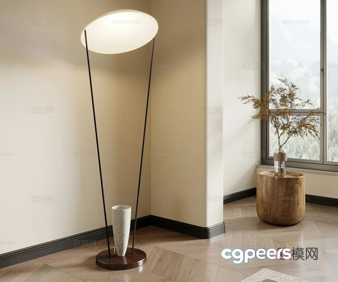 Floor lamp Jijifeng Floor lamp Border table 3D model