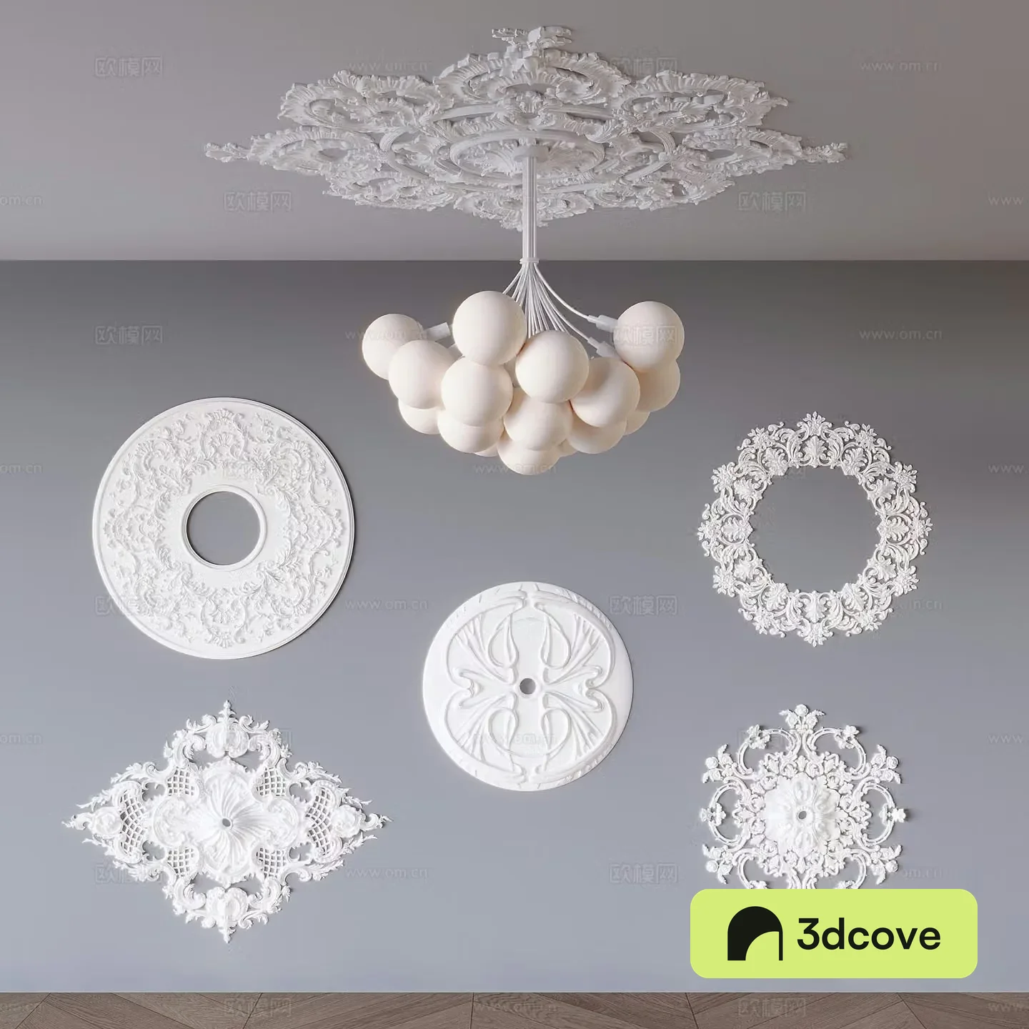 French carved plaster lamp panel chandelier carved plaster base