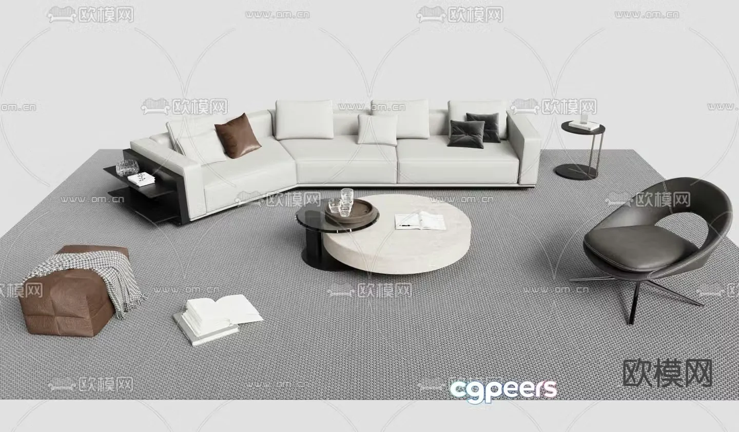 Modular sofa corner sofa 3d model
