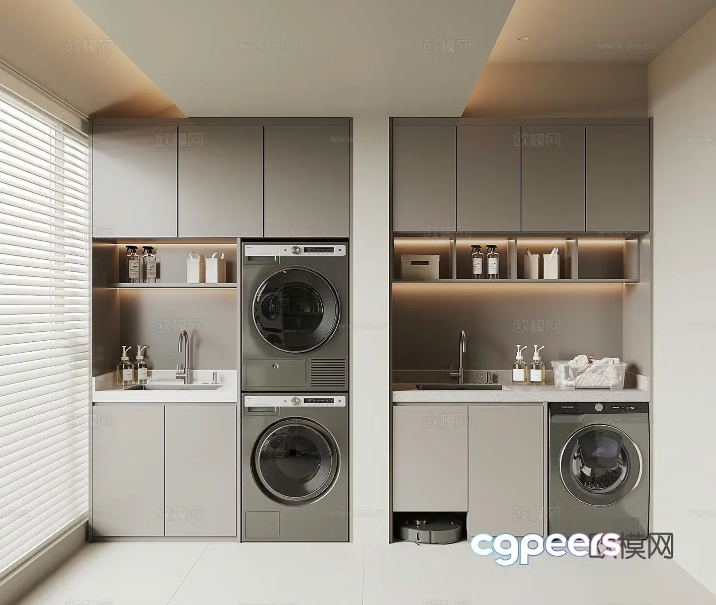 Modern washing machine cabinet 3d model