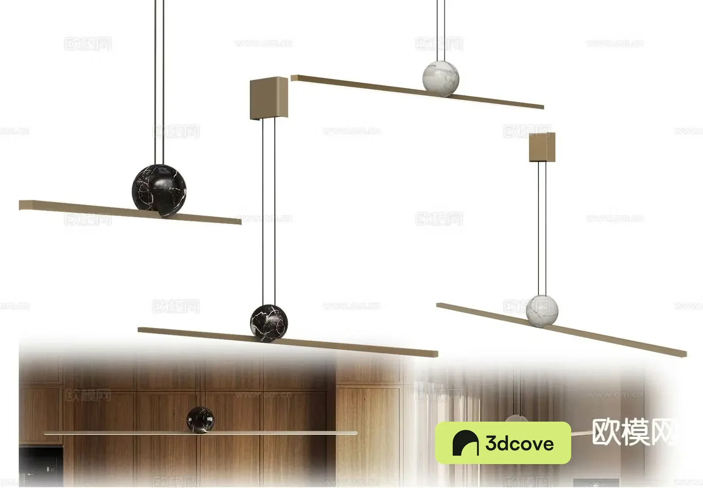 Modern minimalist chandelier long chandelier