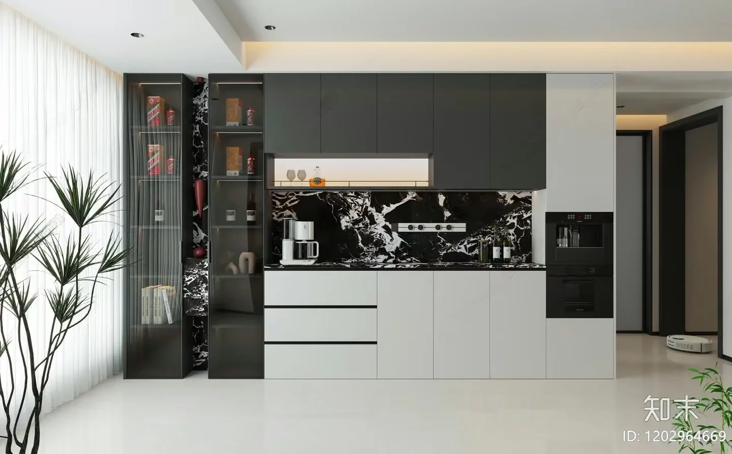 Modern Kitchen Design 3D Model – 22108 – VRAY Render