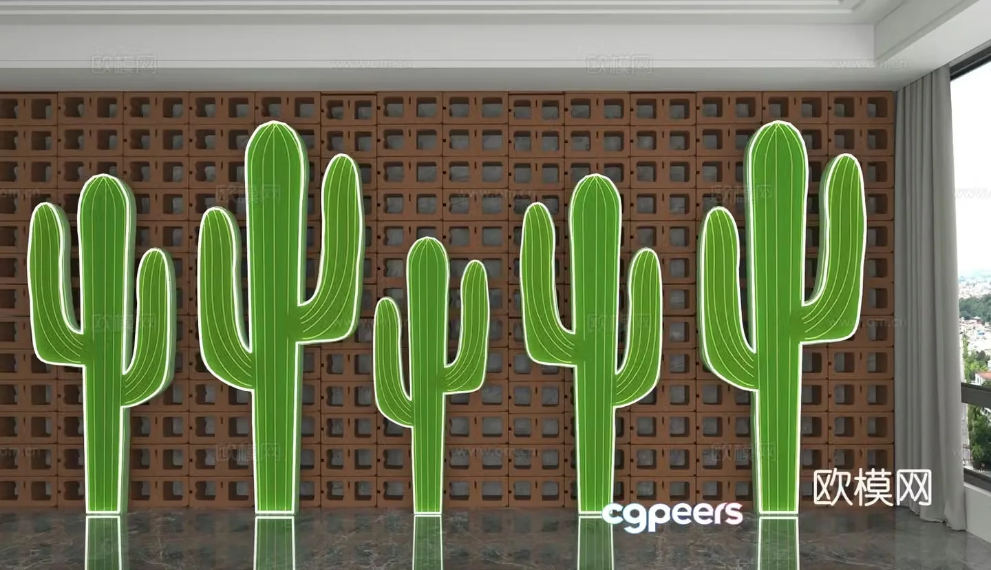 Modern background wall 3d model