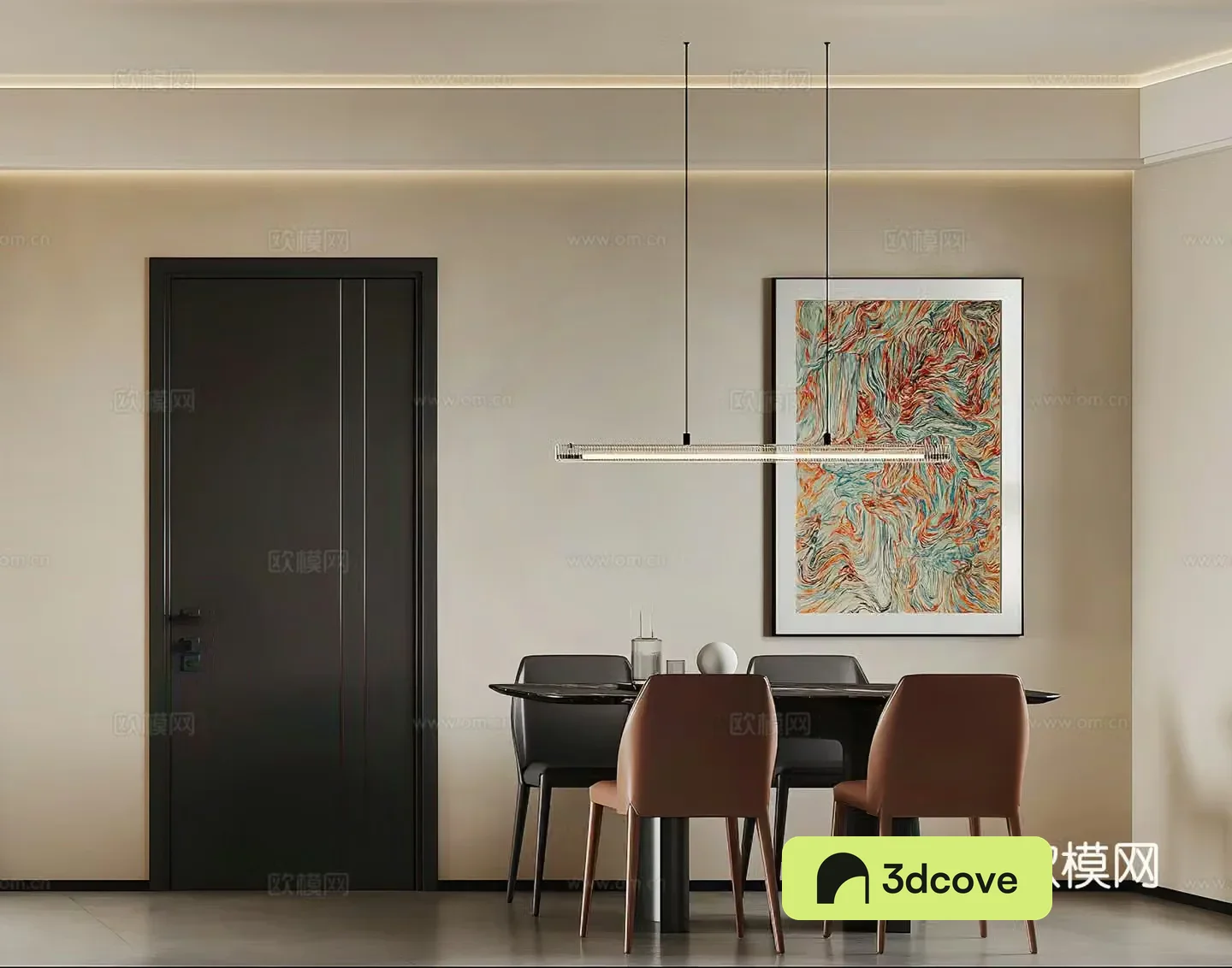 Modern restaurant Simple restaurant Creamy restaurant Chandelier Modern living restaurant