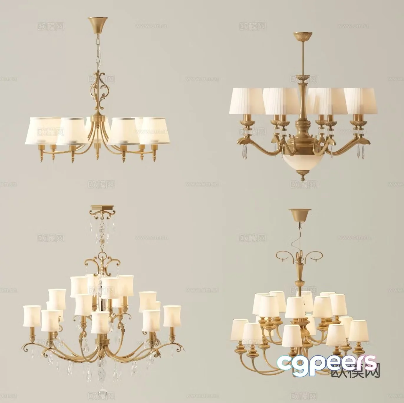 American chandelier decorative lamp 3d model