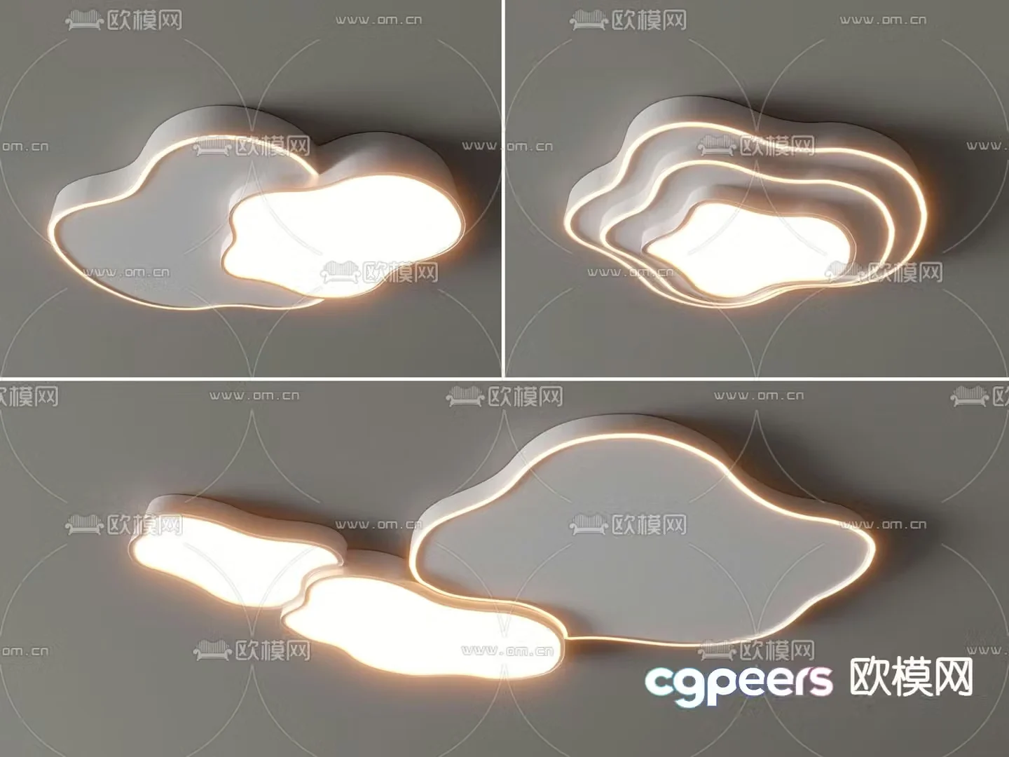 Cloud ceiling lamp geometric ceiling lamp bedroom lamp 3d model