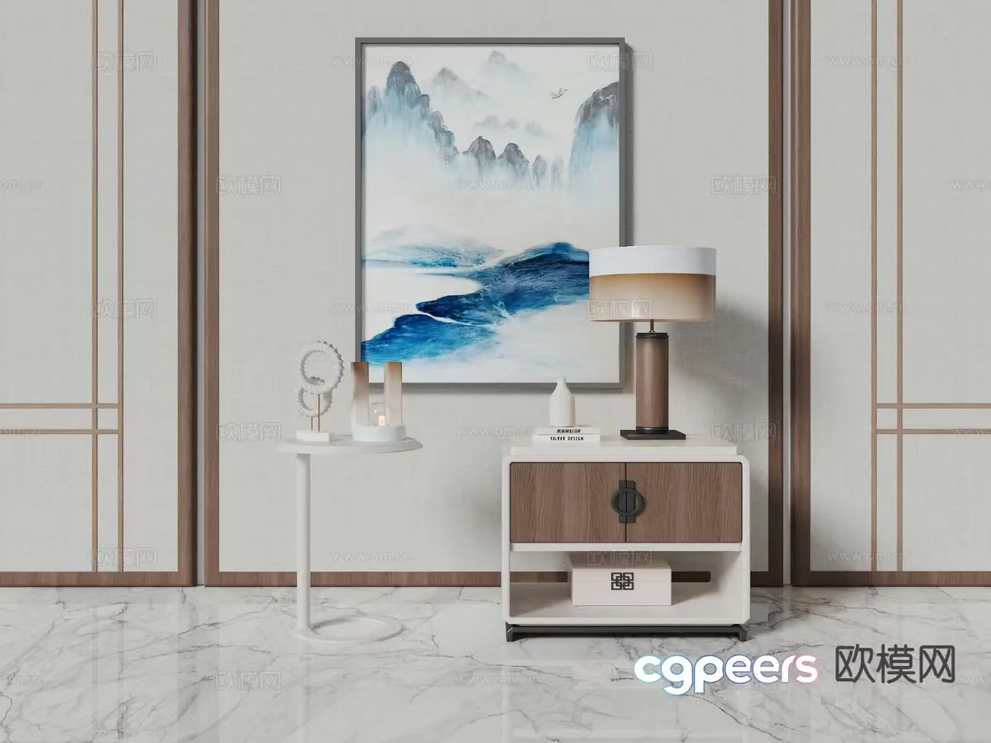 Modern bedside table 3d model