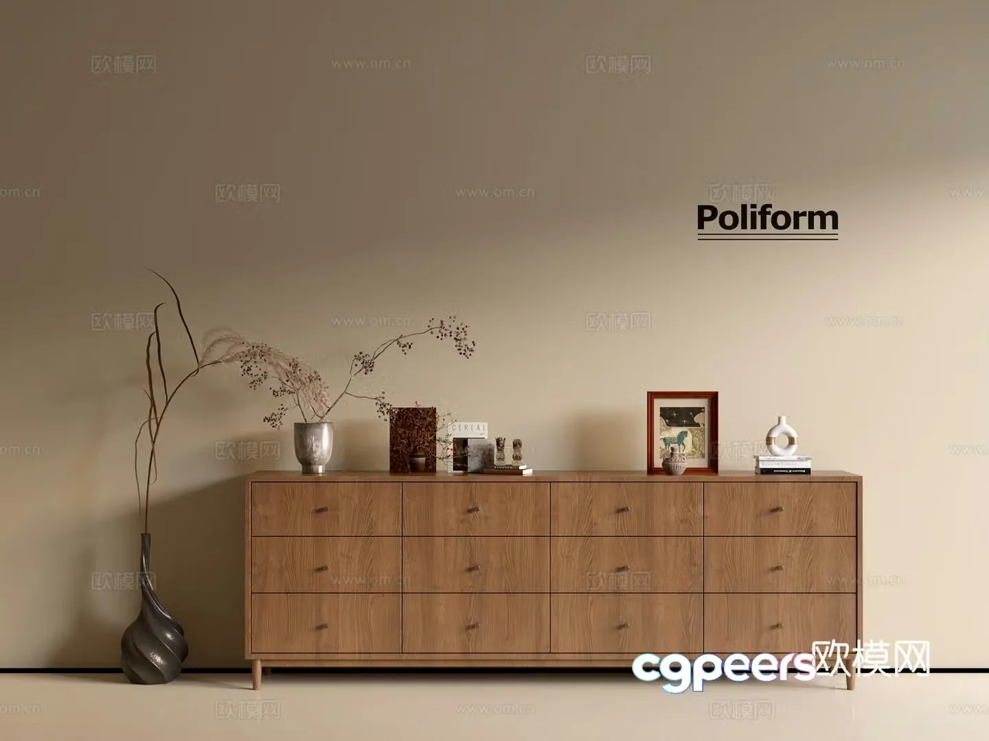 Modern wood grain cabinet ins wind minimalist wind cabinet whole cabinet sideboard balcony cabinet storage 3D model