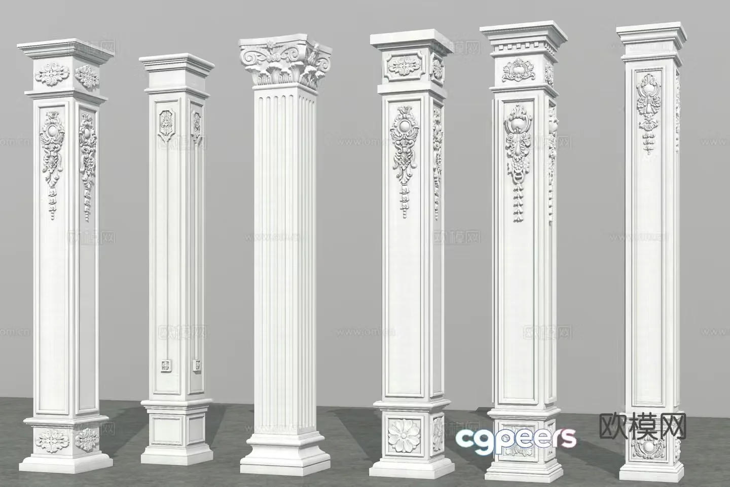 European Roman column corner column 3D model