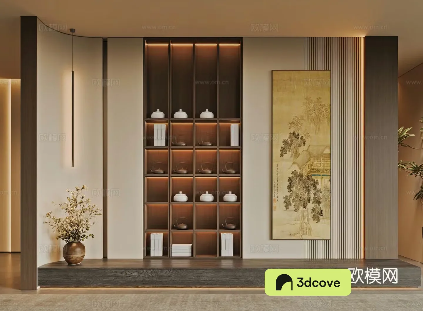 Middle-aged tea room 3D model