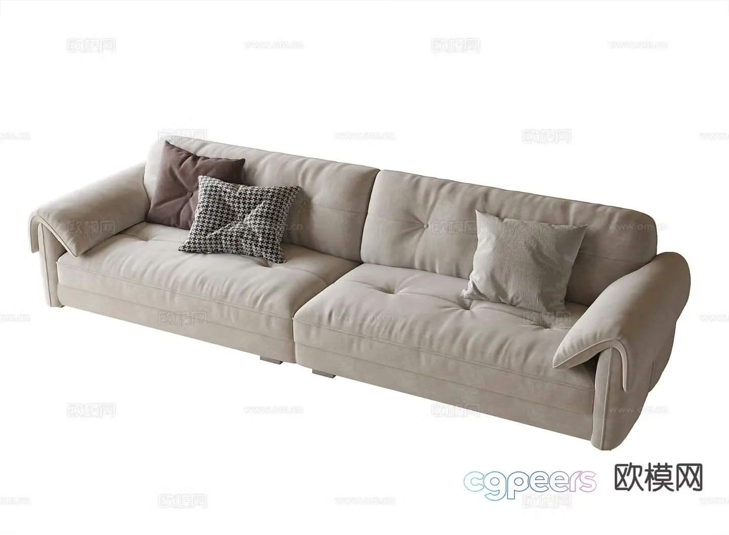 Double sofa upholstered sofa 3d model