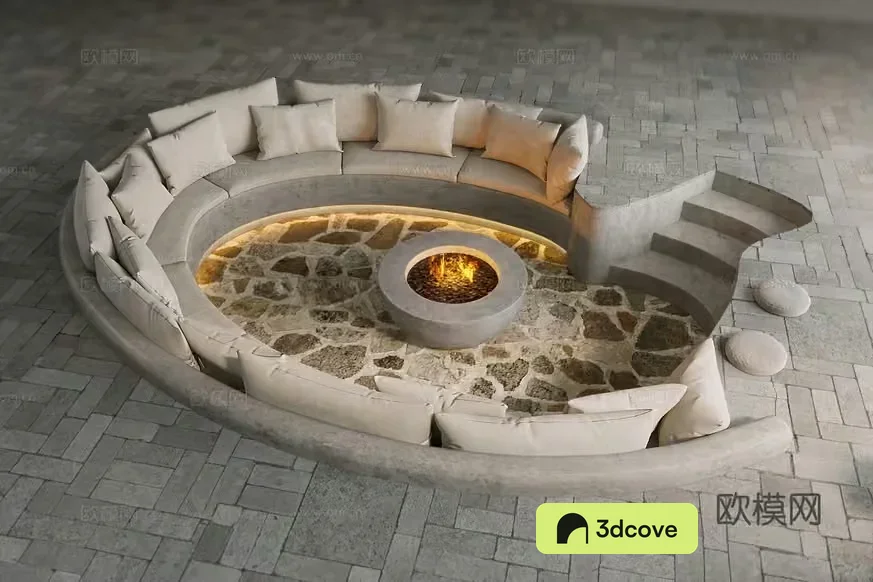 A Large Circular Outdoor Seating Area