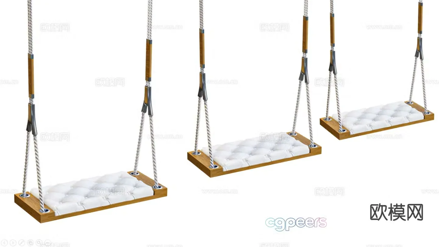 Handmade swing single swing outdoor swing hanging chair 3D model