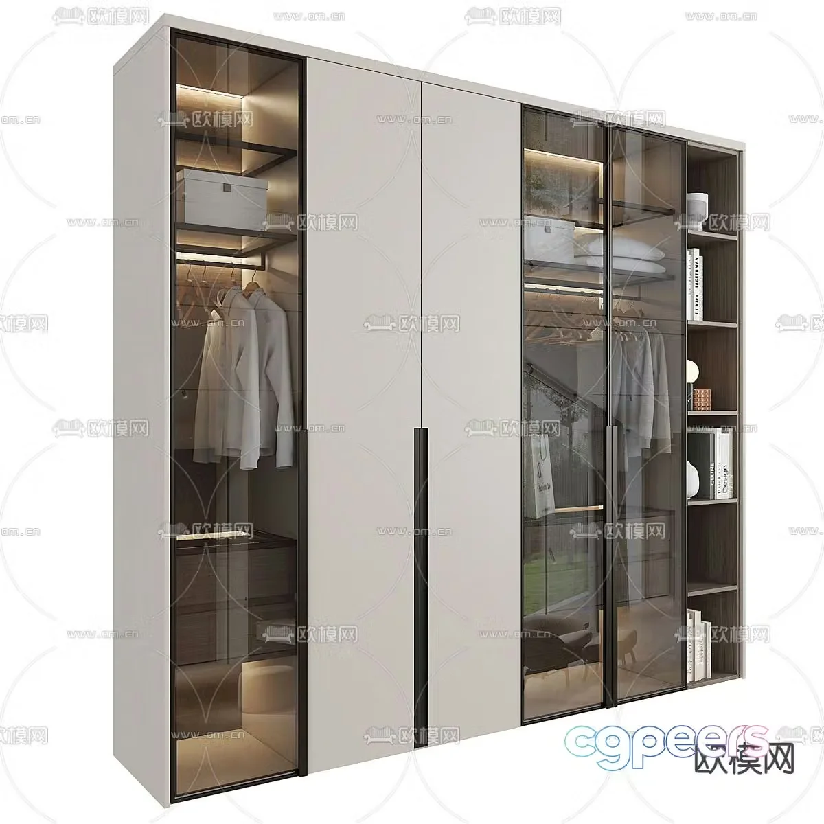 modern wardrobe wardrobe 3d model