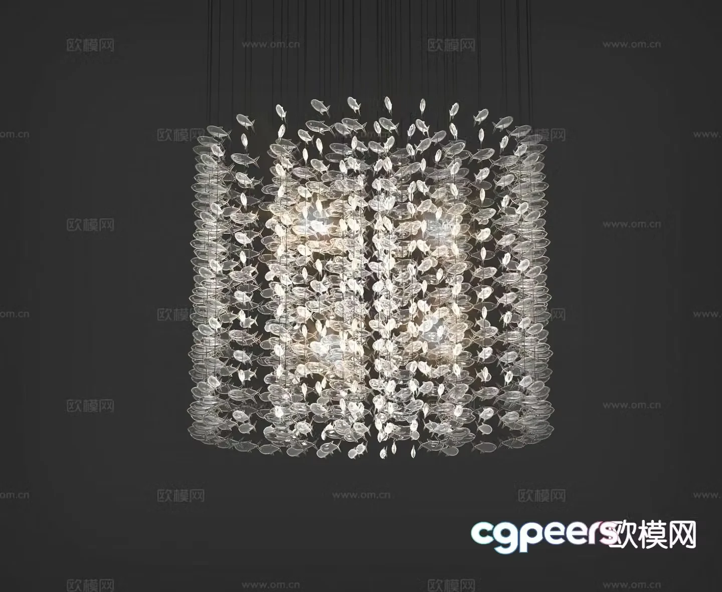 Light luxury chandelier crystal lamp 3d model