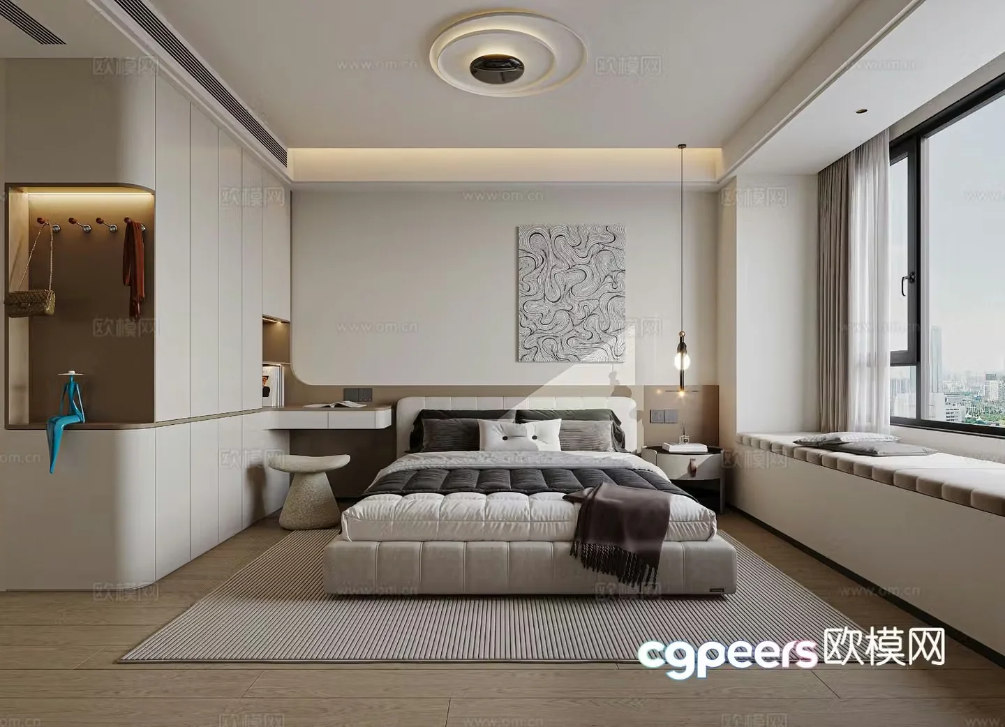 Modern bedroom master bedroom 3d model