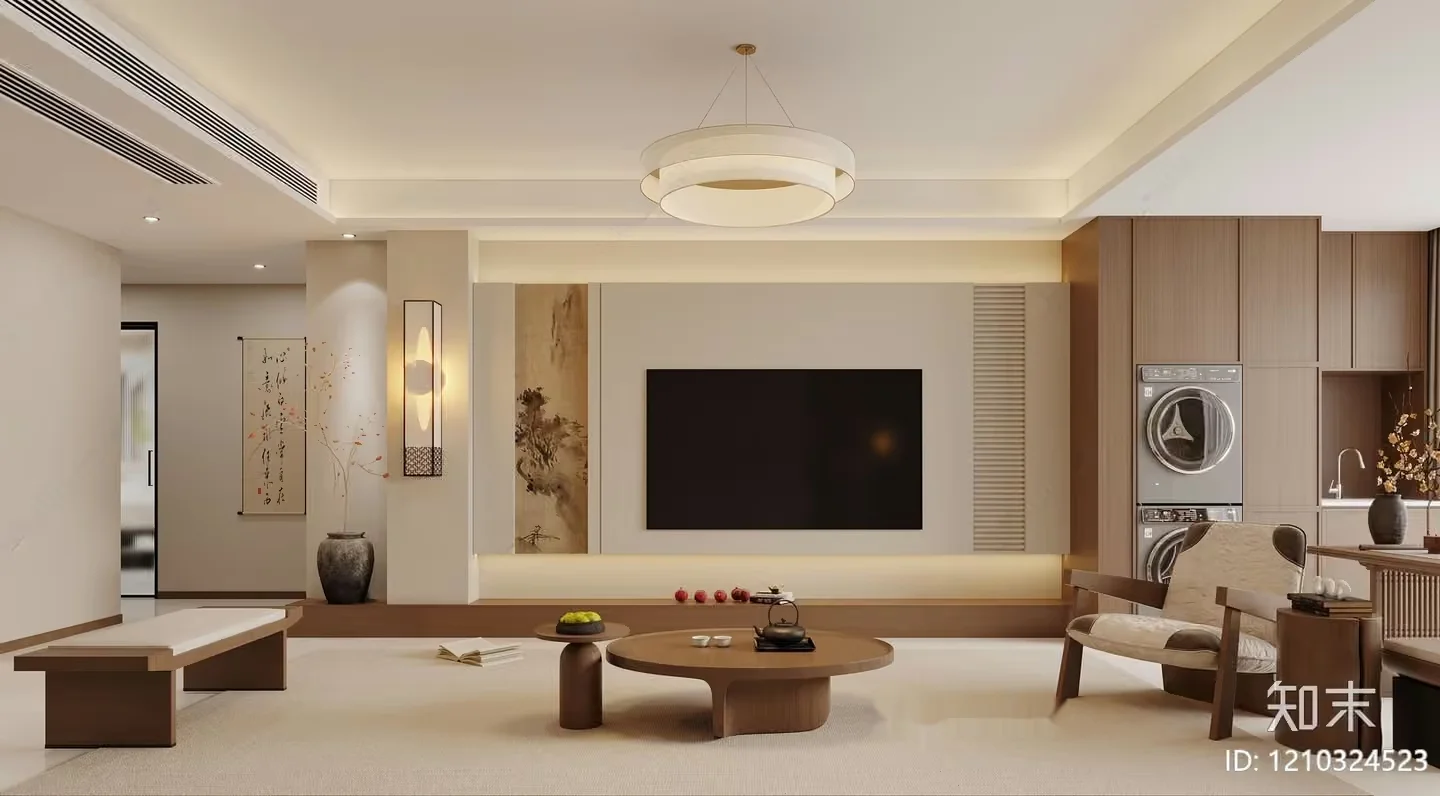 Modern Living Room 3D Model – 1361 – VRAY Render