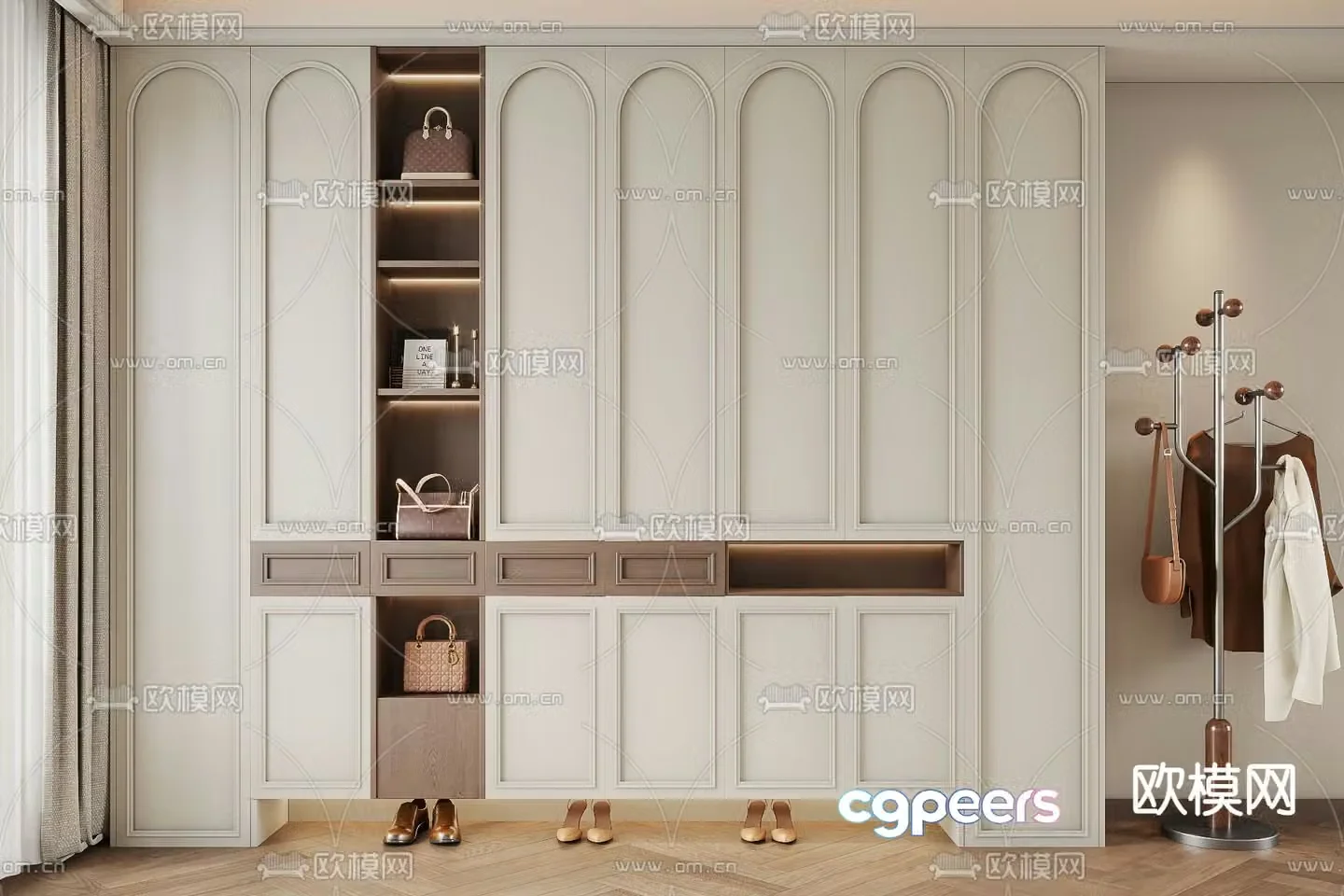 French shoe cabinet 3d model